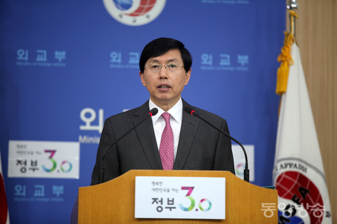 조준혁 외교부 대변인이 24일 오후 서울 종로구 외교부 청사에서 정례 브리핑을 하고 있다./사진=장건섭 기자