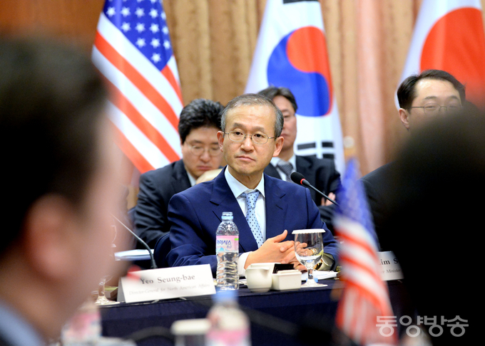 임성남 외교부 제1차관이 19일 오후 서울 세종로 외교부 청사에서 열린 한미일 외교차관 협의회에서 발언을 하고 있다./외교부 제공