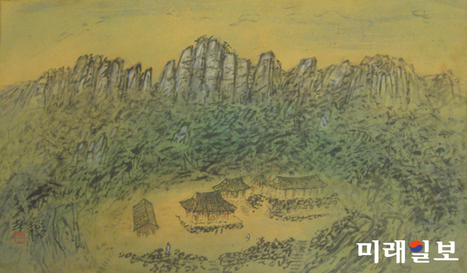조병연_달마산 미황사_64×37cm_한지에 수묵채색_2016