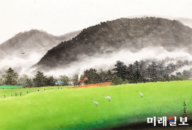 김광옥_산내리 가는 길_72×49cm_한지에 수묵채색_2017