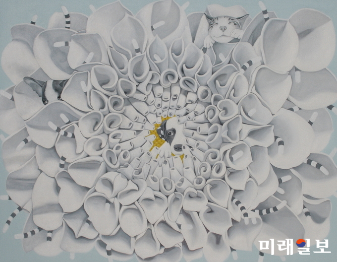 김상수-공존의시간(쥐 못잡는 고양이)Oil on Canvas. 91.0×72.7.2017.