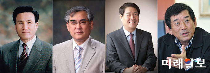사진 왼쪽부터 사회봉사대상 수상자 박용구, 학술대상 수상자 윤진상, 체육대상 수상자 백남길, 지역경제진흥대상 수상자 한상원