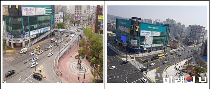 오산시 육교철거 후 도로환경개선 모습./사진=경기도 제공
