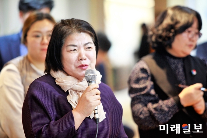 14일 오후 서울 종로구 평창동 보주박물관에서 개최된 '대한민국 대표 茶人박물관 건립관련 간담회'가 열리고 있는 가운데 김애숙 대렴문화원장이 발언하고 있다./사진=장건섭 기자