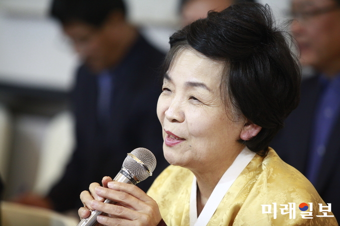 14일 오후 서울 종로구 평창동 보주박물관에서 개최된 '대한민국 대표 茶人박물관 건립관련 간담회'가 열리고 있는 가운데 김복일 국제창작다례 회장이 발언하고 있다./사진=장건섭 기자