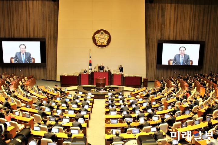 2019년도 첫 국회 본회의인 367회 국회 임시회가 7일 오후 국회 본회의장에서 열렸다./사진=김정현 기자