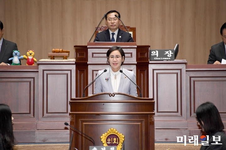 정순애 광주시의원이 11일 본회의 5분 자유발언을 하고 있다. / 사진=광주시의회 제공