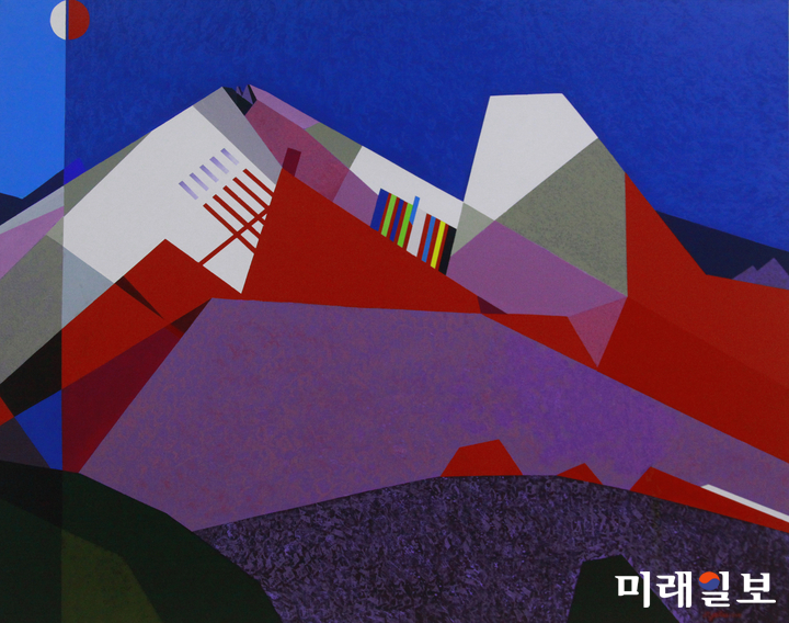 서울 여의도 국회 본관 5층 문체위 앞 전시공간 문화샛길에서 오는 5월 10일까지 열리고 있는 '국회 '남·북 미술전' 한국작가 최예태의 '면과 색'/사진=장건섭 기자