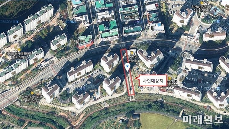 효천2지구 초록빛깔 보행로 사업 대상지 / 사진=남구 제공