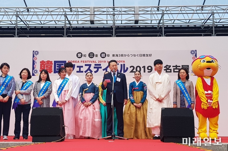 광주광역시와 광주시의회, 2019광주세계수영선수권대회 조직원회, 컨벤션뷰로 등으로 구성된 광주수영대회 홍보단이 일본을 방문, 나고야 시장, 나고야수영연맹회장, 나고야 거류민단 대표 등을 잇따라 만나 광주수영대회를 중점 홍보하고 참가를 요청했다. / 사진=광주시 제공