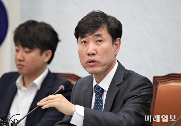 하태경 바른미래당 최고위원이 22일 국회에서 열린 임시 최고위원회의에서 발언하고 있다./사진=국회기자단 김진혁 기자