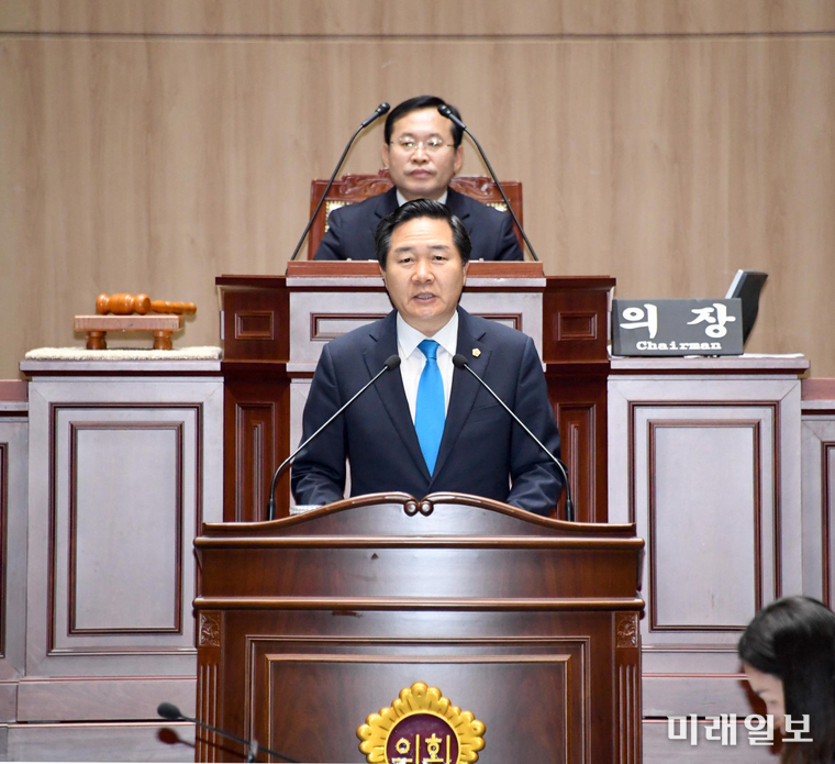 김용집 광주시의원이 3일 본회의 5분 자유발언을 하고 있다. / 사진=광주시의회 제공