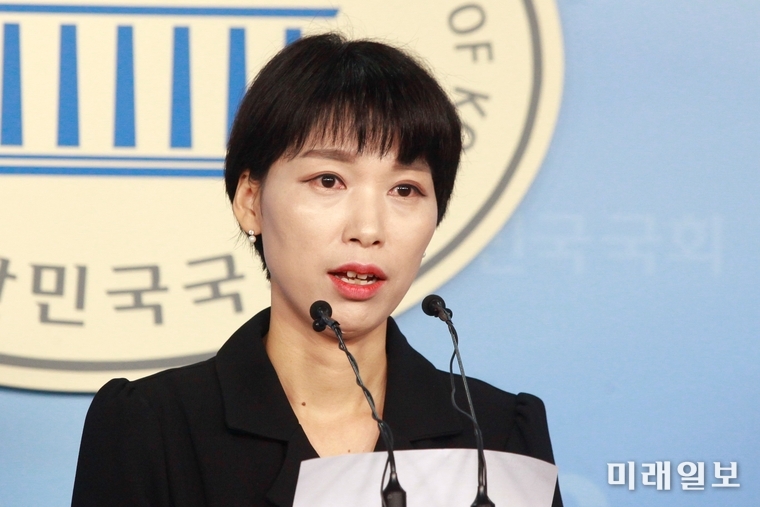 김정화 바른미래당 대변인이 지난달 26일 오전 서울 여의도 국회 정론관에서 현안 브리핑을 하고 있다./사진=장건섭 기자