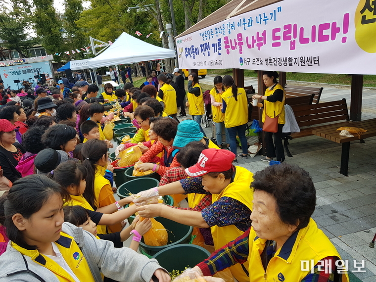 광주 서구는 지난 15일 고위험 우울 노인을 대상으로 운영했던 노-노(老-老)프렌즈 ‘알콩달콩 콩나물 길러 이웃과 나누기’ 활동을 상무2동 주민들의 큰 호응 속에 마무리했다. / 사진=서구 제공