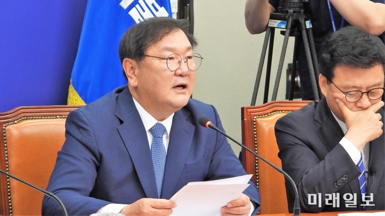 김태년 더불어민주당 원내대표가 1일 오전 서울 여의도 국회에서 열린 최고위원회의서 발언하고 있다./사진=장건섭 기자