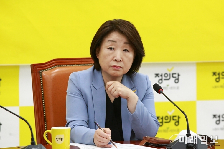 심상정 정의당 대표가 11일 오전 서울 여의도 국회에서 열린 상무위원회를 주재하고 있다./사진=장건섭 기자