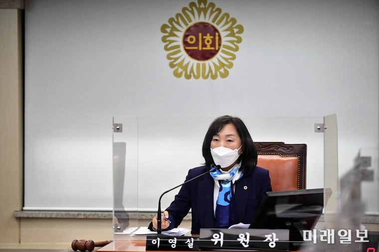 보건복지위원회 회의를 주재하는 이영실 서울시의회 보건복지위원장./사진=이영실 위원장실
