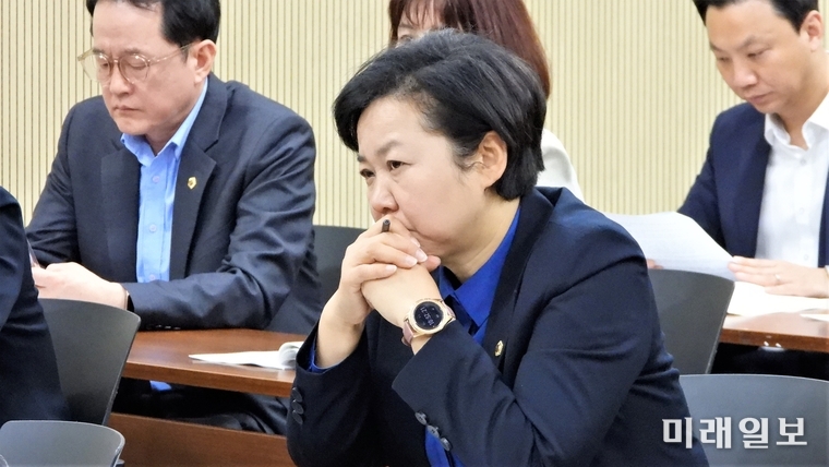 이미옥 서울시의회 의원이 지난 3일 오전 서울시의회 제2대회의실에서 개최된 ;사울시 한강개발개획, 이대로 괜찮은가?' 토론회에 암석하고 있다./사진=장건섭 기자