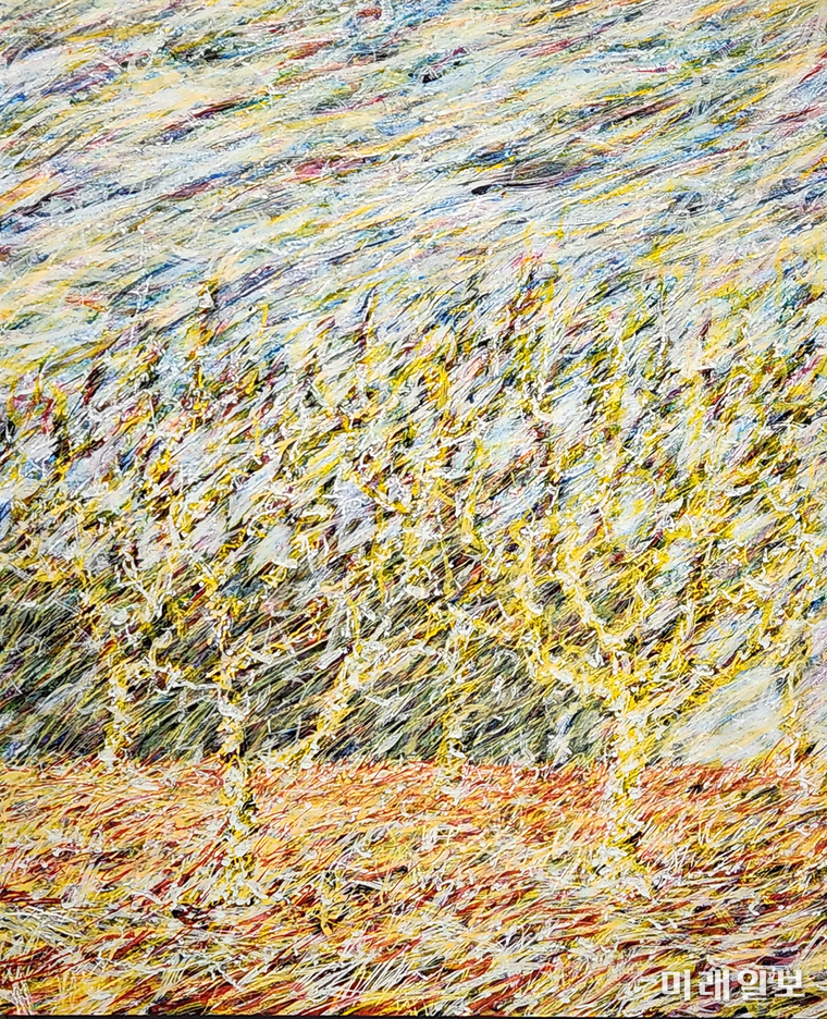 존재의 덧없음과 고귀함으로의 초대 18, 60.6×50cm, Watercolor on canvas, Acrylic Supplements, 2024./사진=장은선갤러리