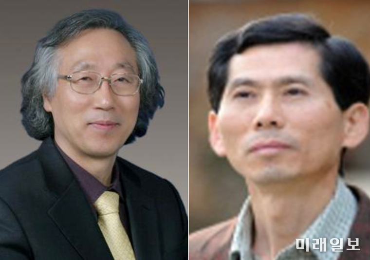 제2회 유혜자수필문학상 수상자 박양근 수필가(왼쪽)과 곽흥렬 수필가./ⓒ미래일보