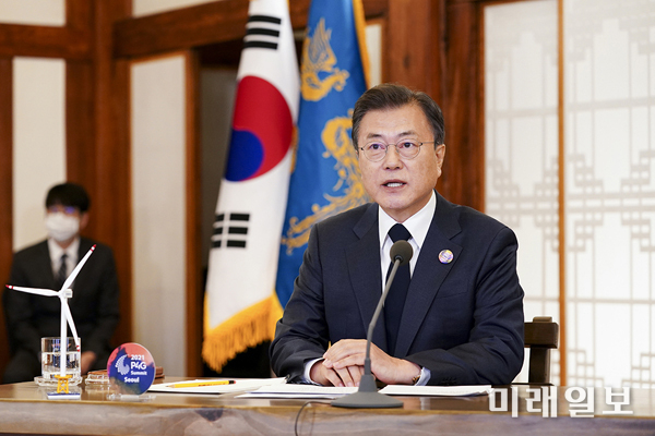 바이든 美 대통령과 어는 5월 21일 백악관서 첫 정상회담을 갖는 분재인 대통령./사진=청와대 제공